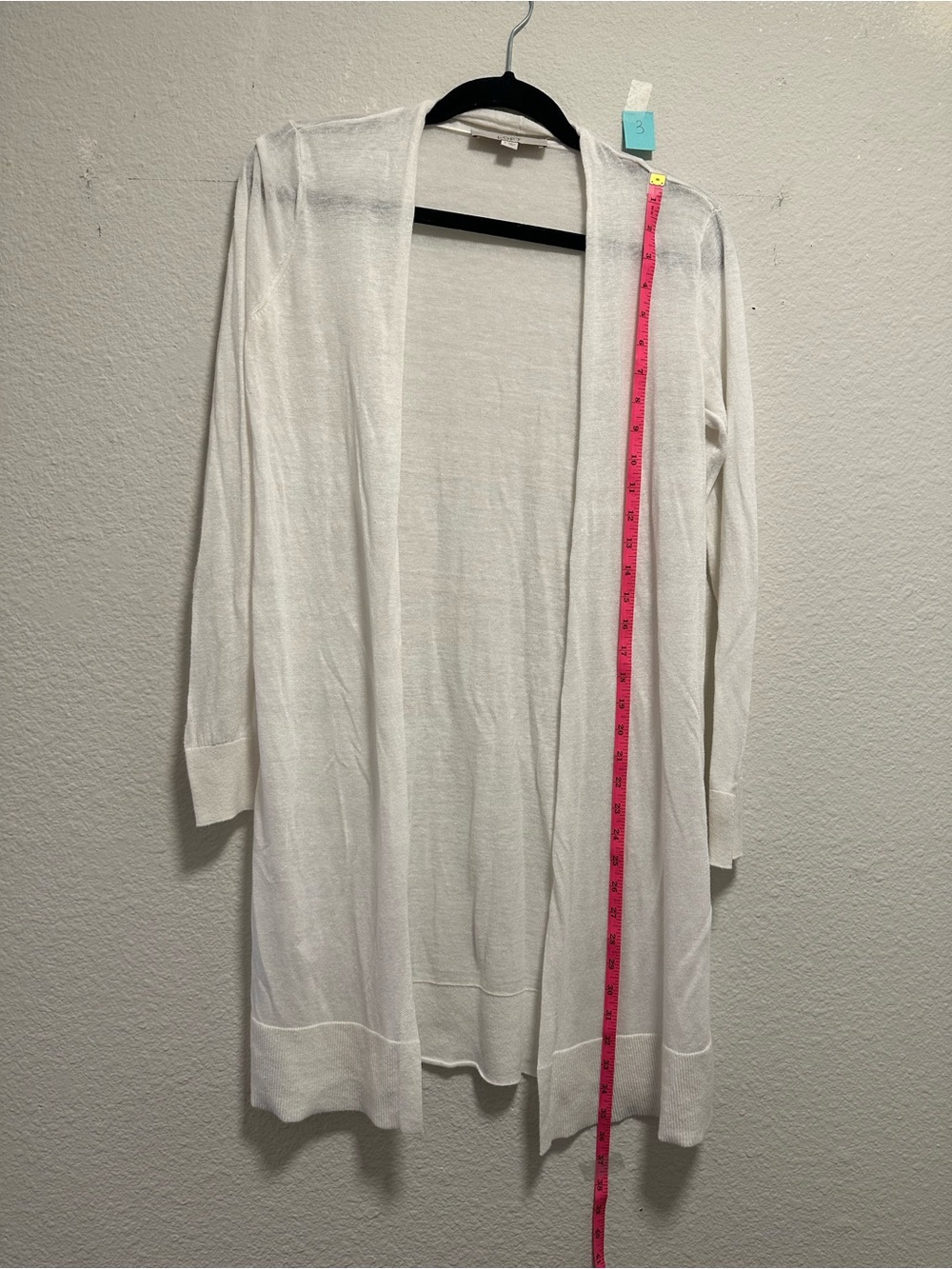 LOFT Women’s S White Long Open Front Cardigan Ramie Viscose Lightweight Duster